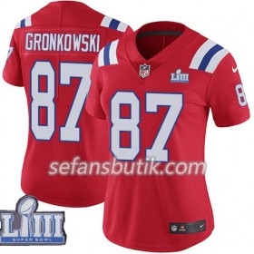 New England Patriots Tröjor Rob Gronkowski 87 Nike Röd 2019 Super Bowl LIII - Dame